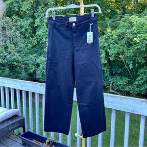 Marine Layer faded black Bridget wide leg cop khaki pants  size 0 NEW MSRP $128